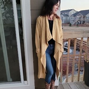 Steve Madden Mustard Drape Cardigan